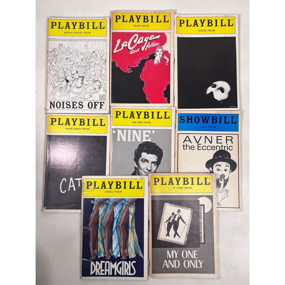 Vintage Broadway Playbill Lot‎ Noises Off Cats Dreamgirls Nine La Cage Ticket